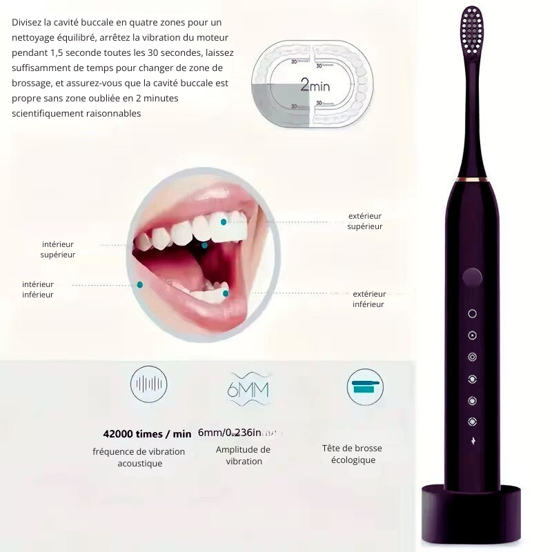 Brosse à dents sonique PureSonic Smile – Nettoyage en Profondeur